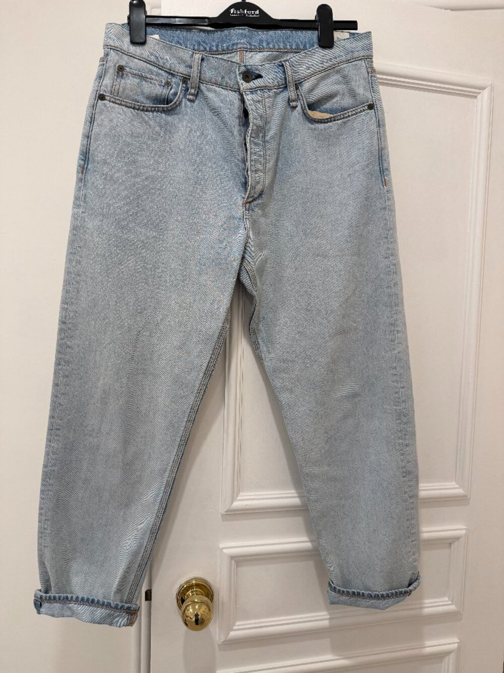Rag & Bone Men's Light Wash Straight Leg Jeans Rigid Denim Classic Fit